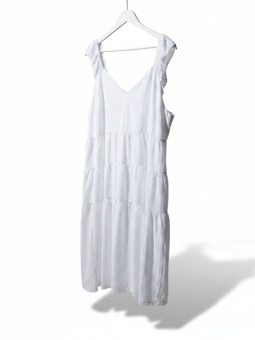 Old Navy White Tiered V-Neck Maxi Dress